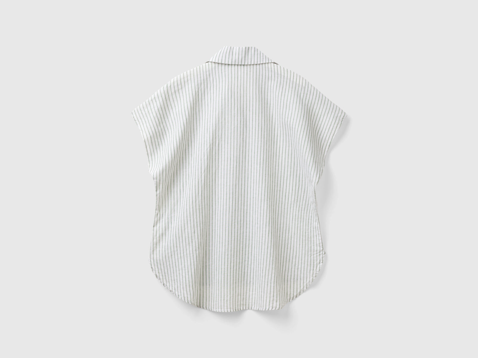 Camicia manica corta a righe da donna verde 2 | Benetton Outlet