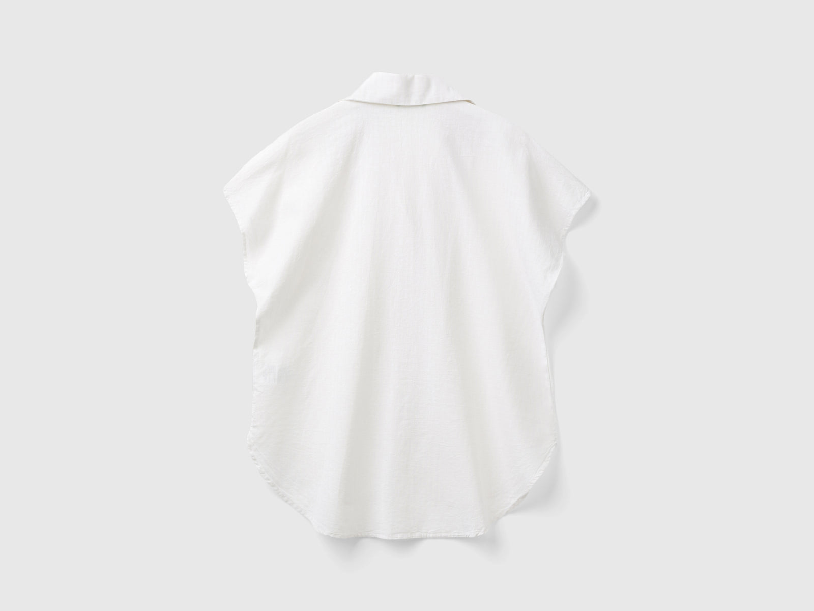 Camicia manica corta a righe da donna bianco panna 2 | Benetton Outlet