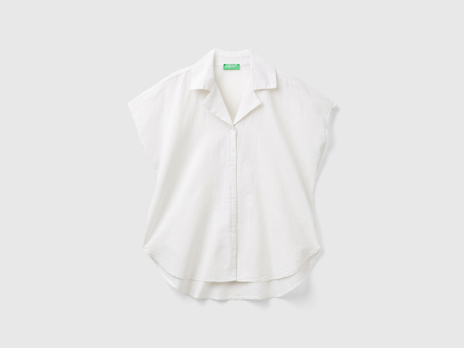 Camicia manica corta a righe da donna bianco panna | Benetton Outlet