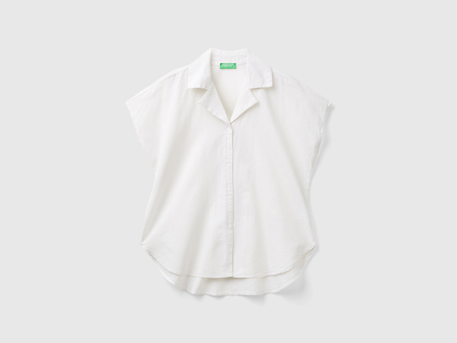 Camicia manica corta a righe da donna bianco panna | Benetton Outlet