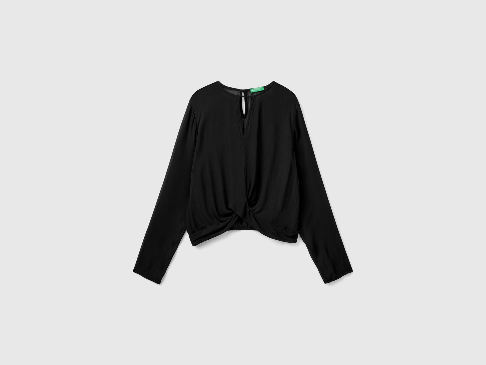 Blusa in pura viscosa da donna nero | Benetton Outlet