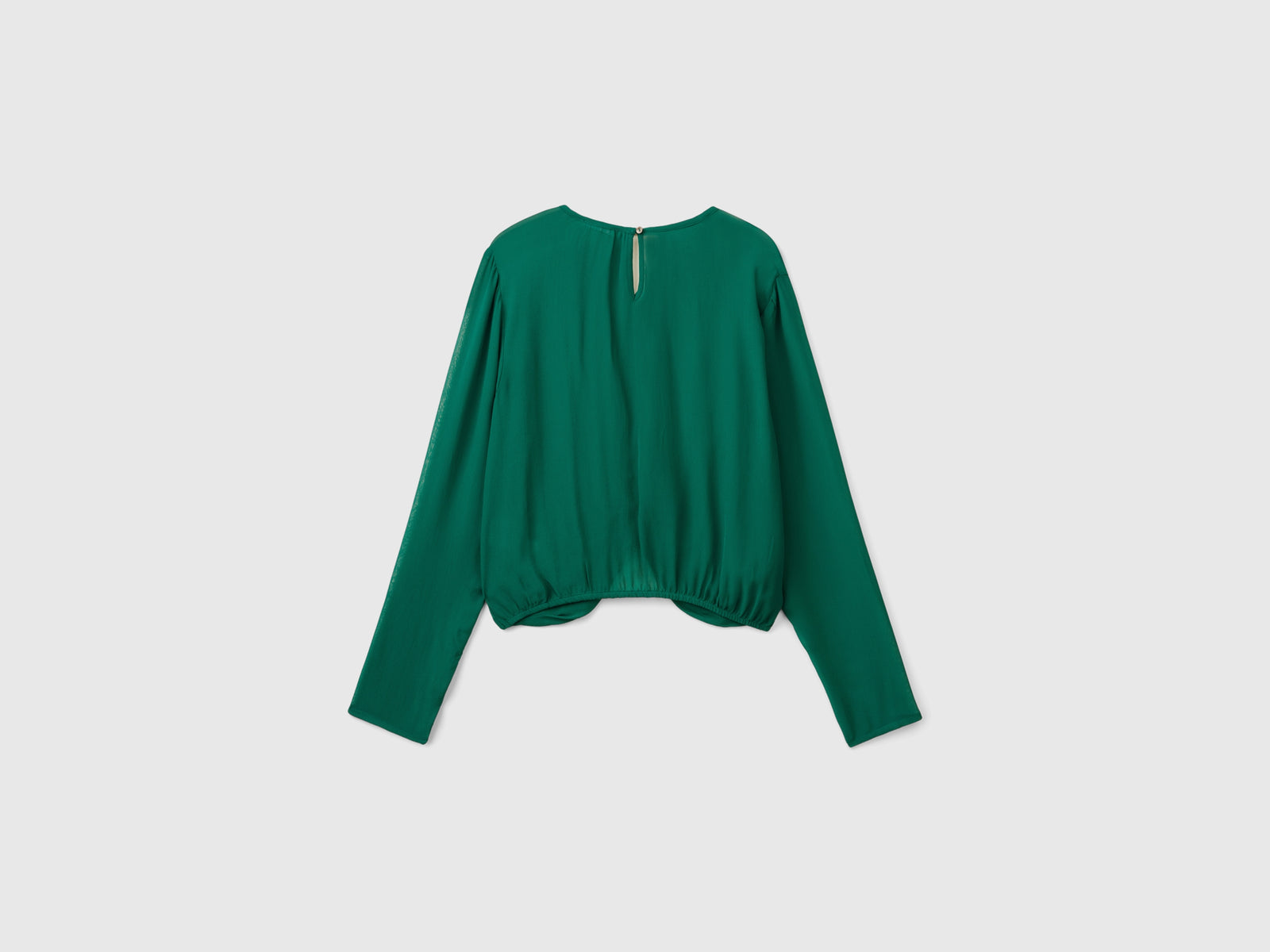Blusa in pura viscosa da donna verde scuro 2 | Benetton Outlet