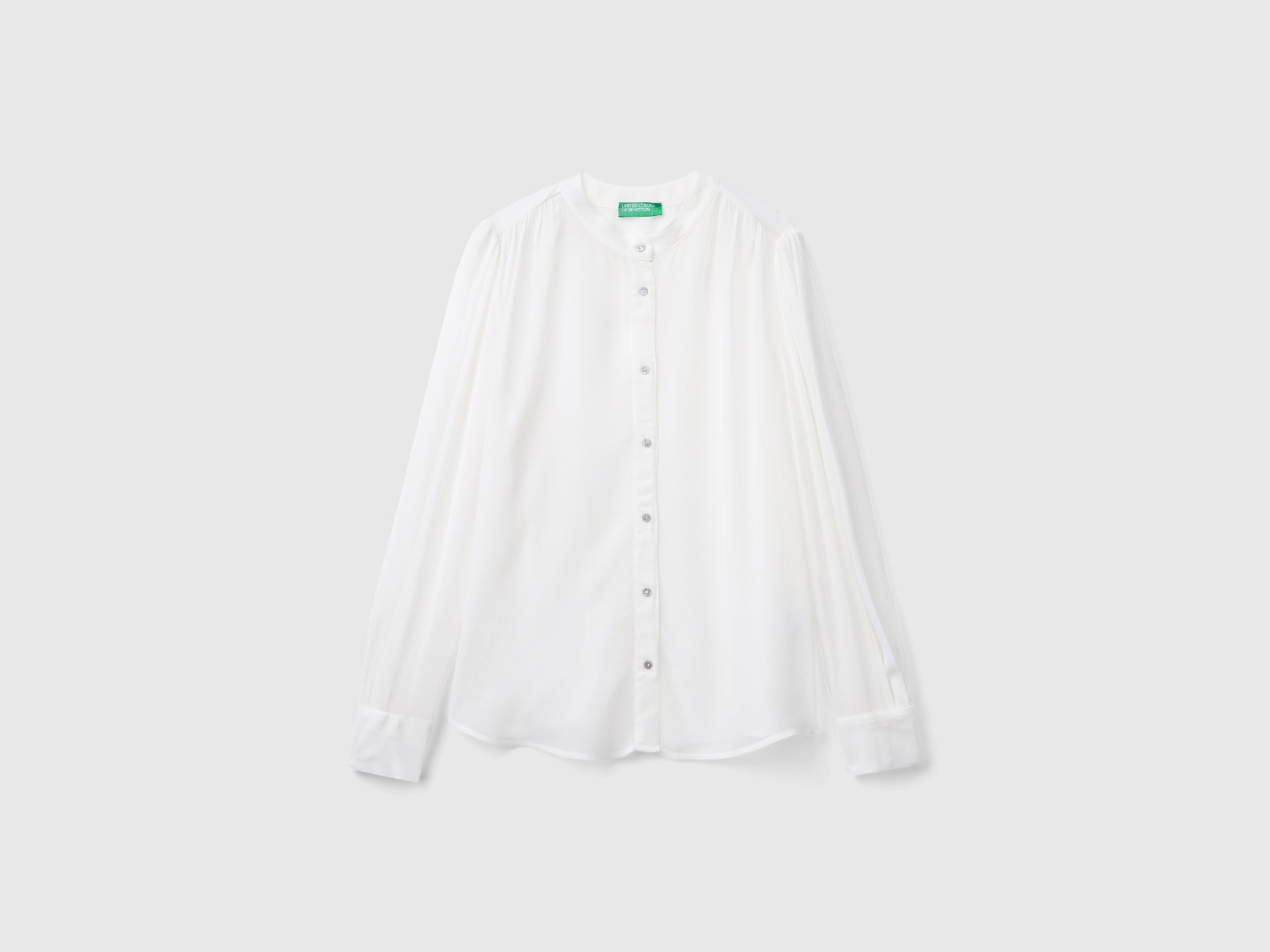 Flowing Korean shirt da donna bianco panna Benetton Outlet