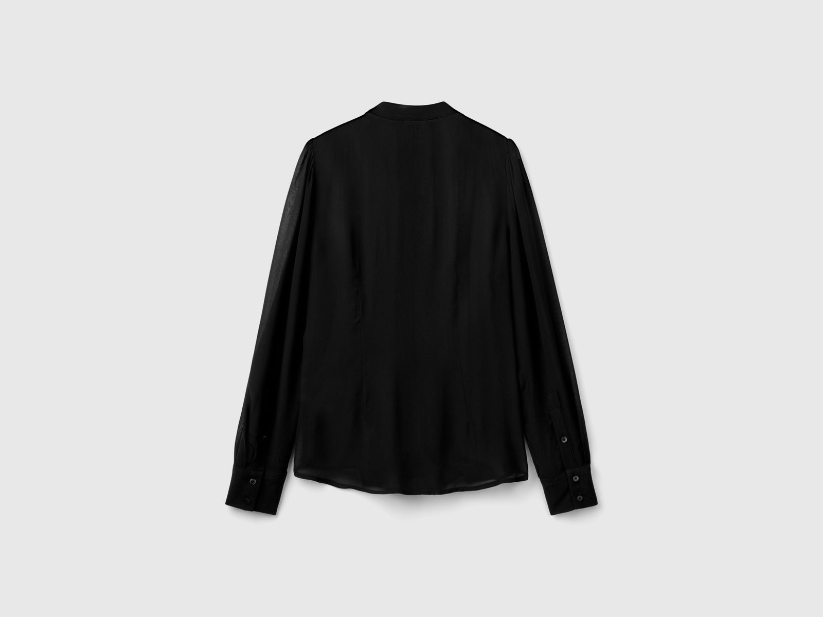 Camicia fluida coreana da donna nero 2 | Benetton Outlet