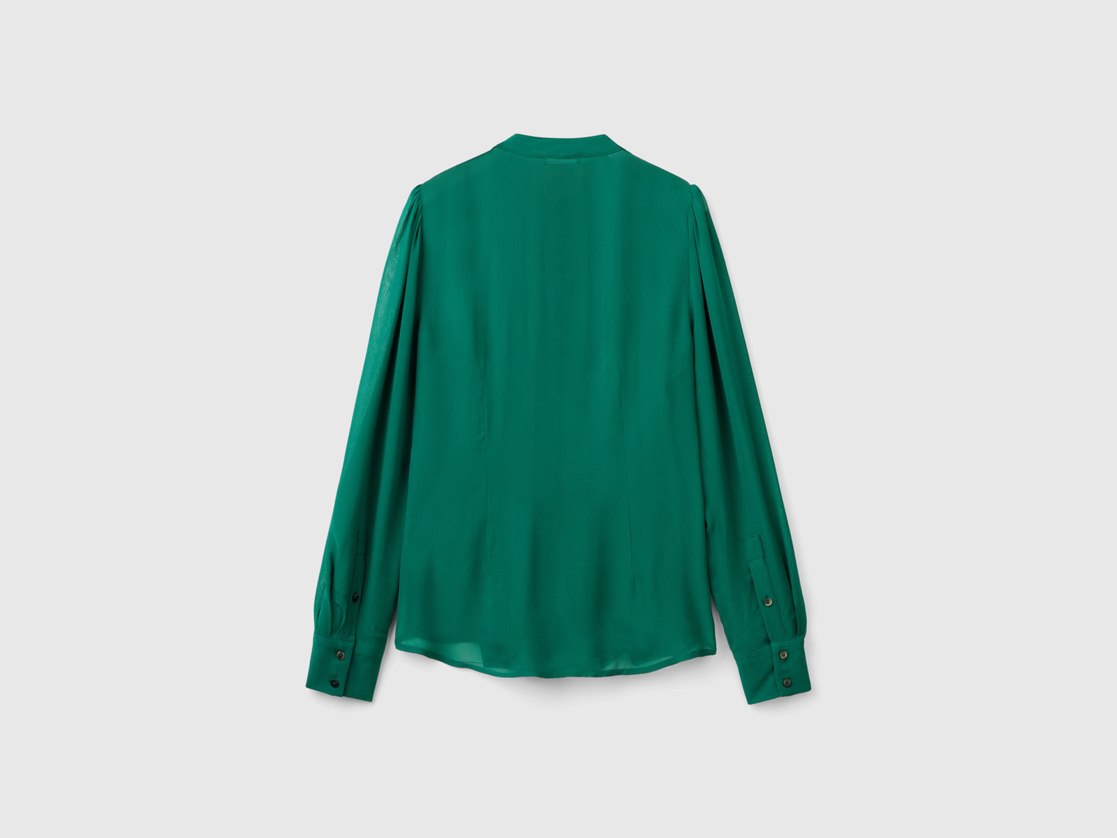 Camicia fluida coreana da donna verde scuro 2 | Benetton Outlet