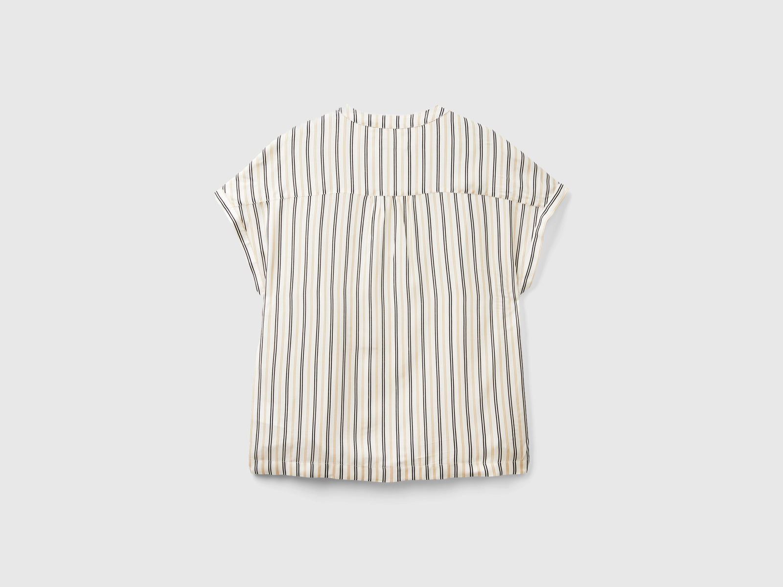 Blusa a righe in pura viscosa da donna bianco panna 2 | Benetton Outlet