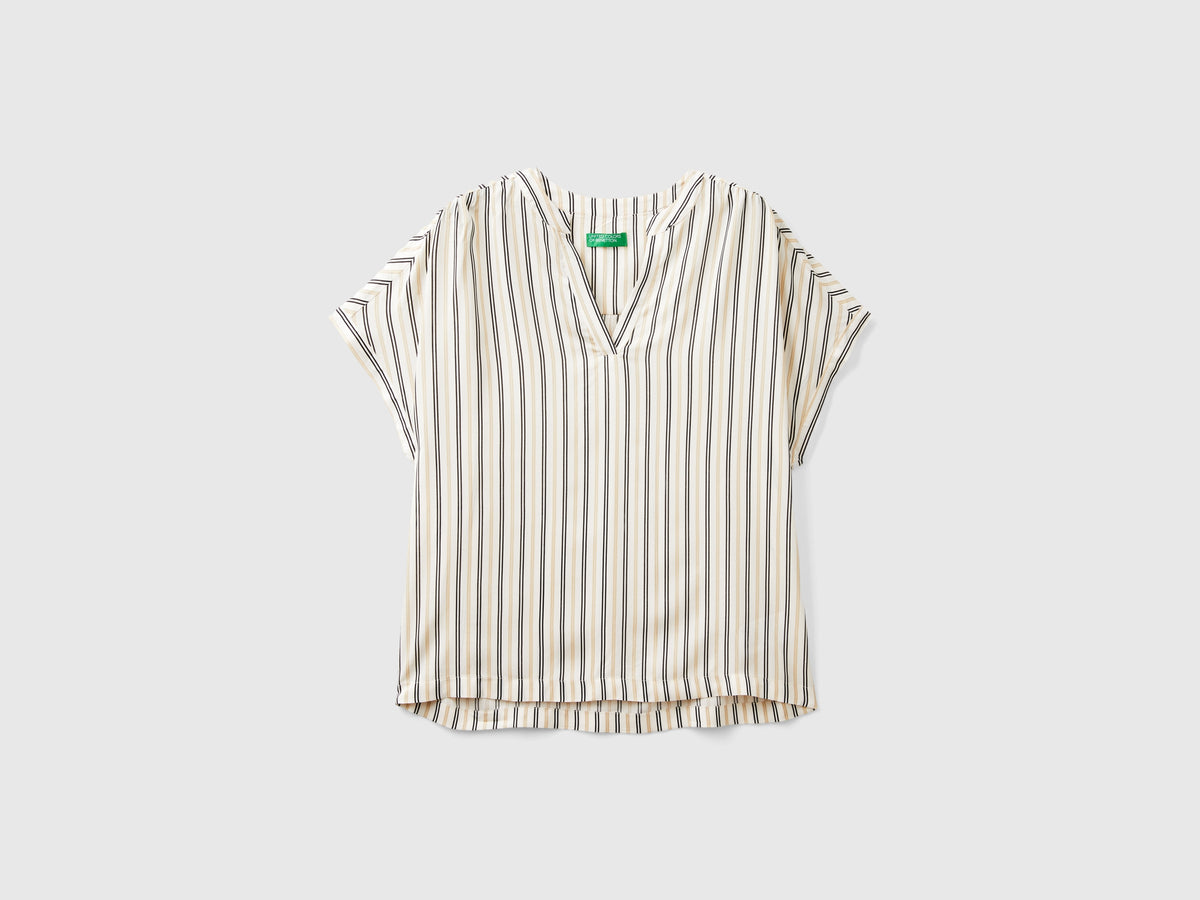 Blusa a righe in pura viscosa