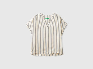 Blusa a righe in pura viscosa