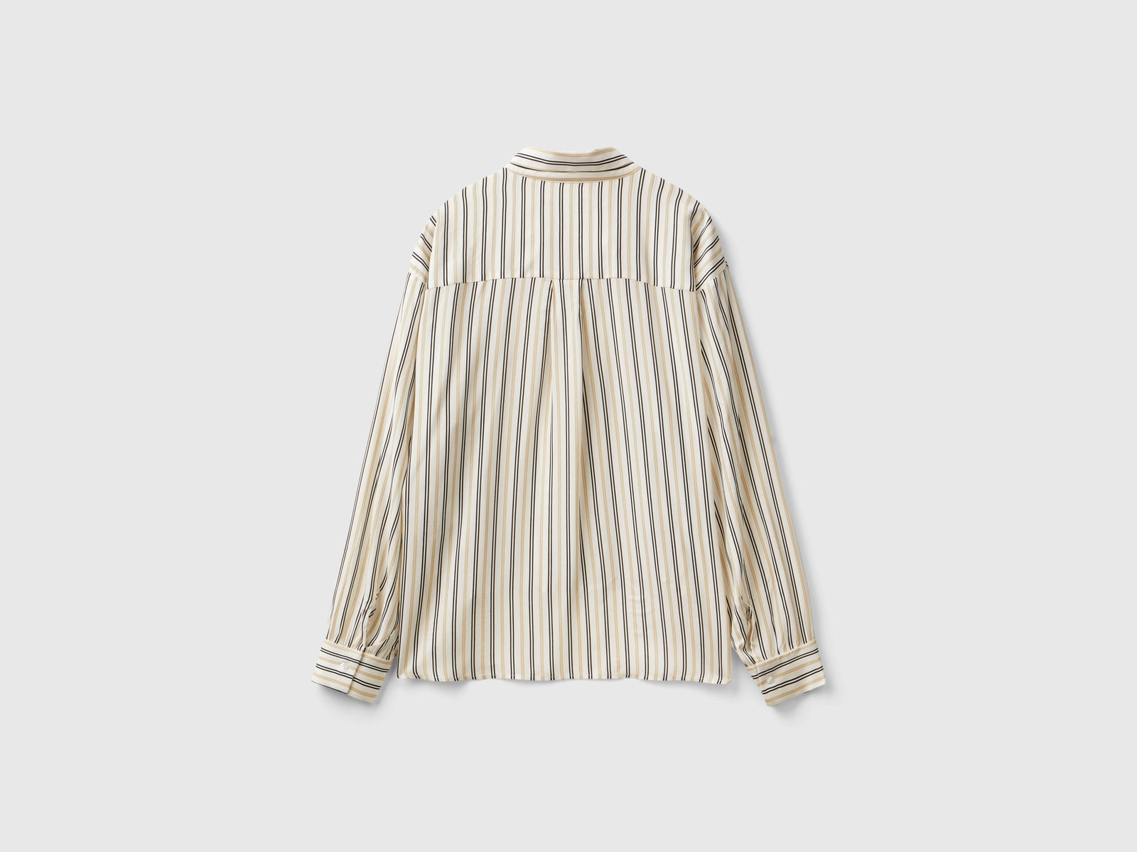 Camicia a righe con scollo a V da donna bianco panna 2 | Benetton Outlet