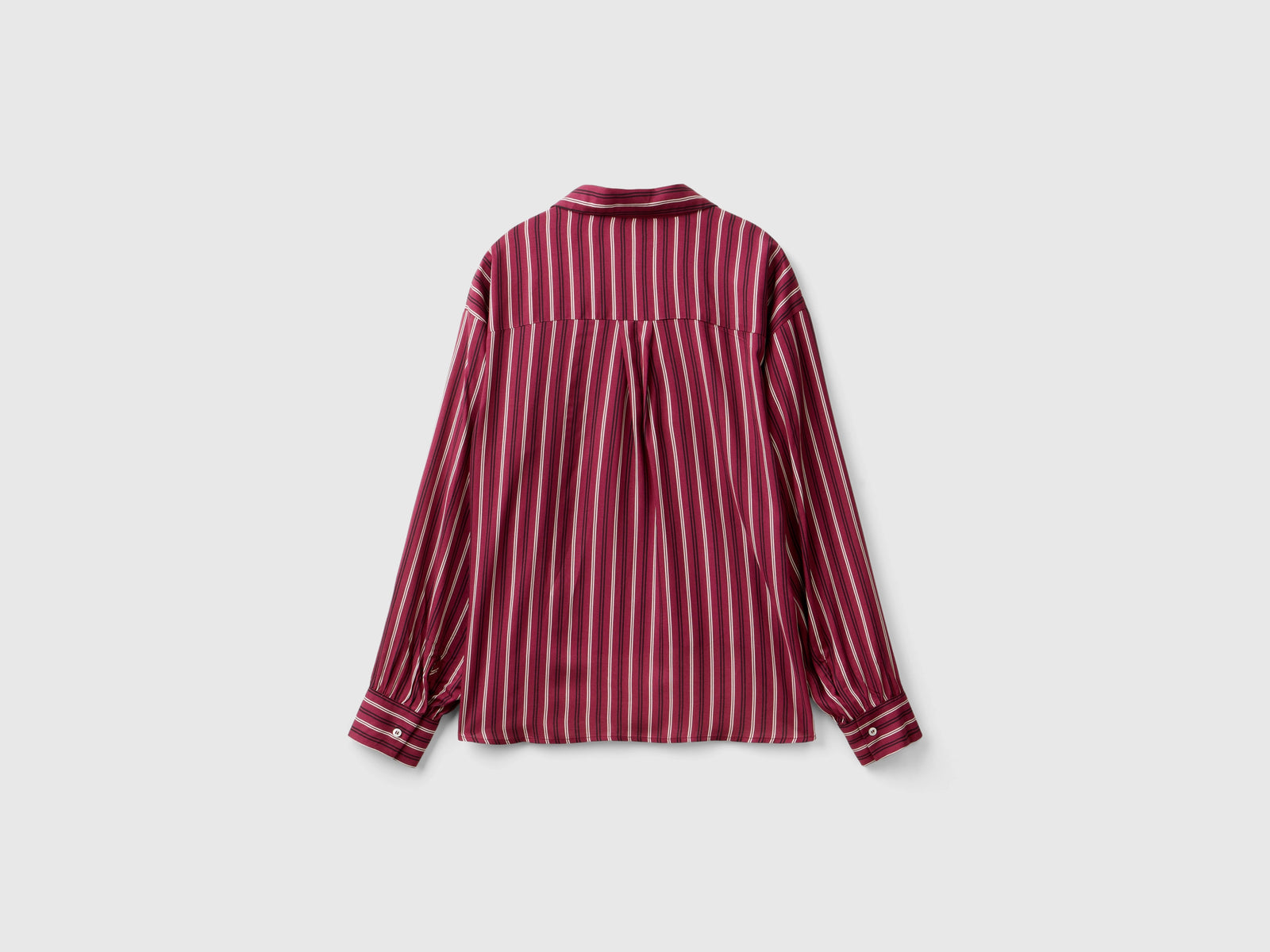 Camicia a righe con scollo a V da donna bordeaux 2 | Benetton Outlet