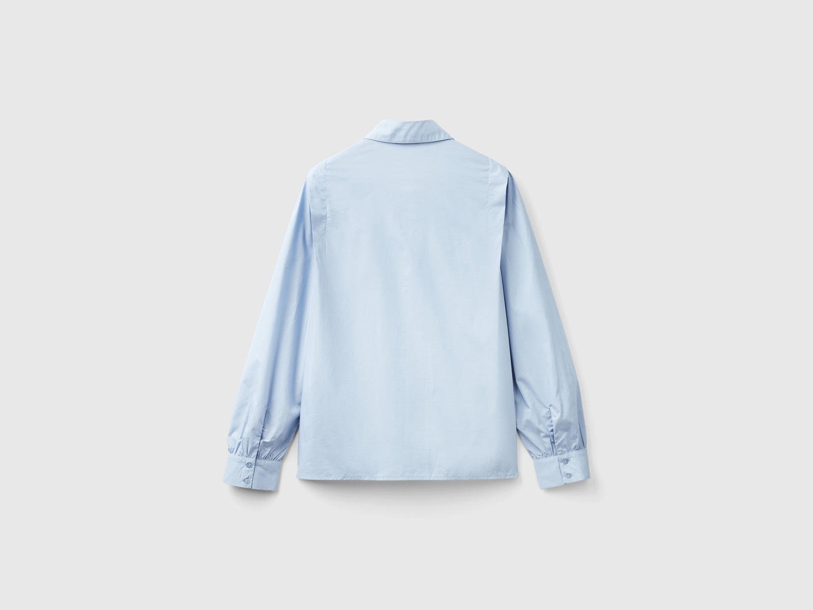 Camicia leggera in puro cotone da donna celeste 2 | Benetton Outlet