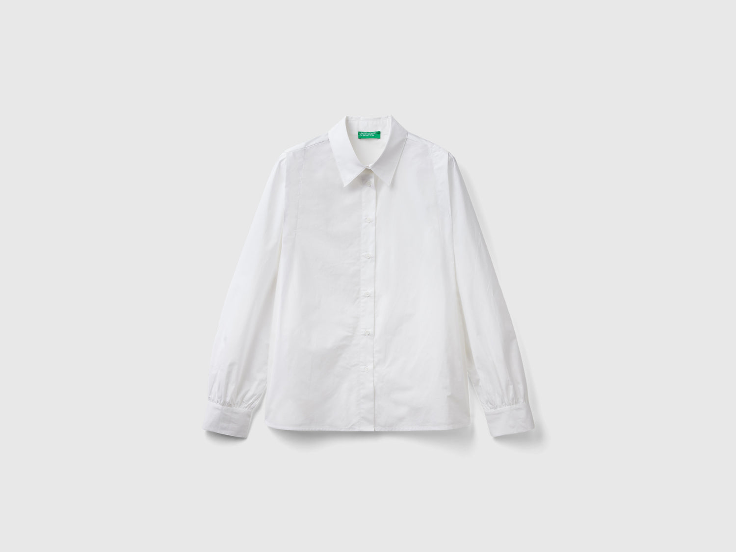 Camicia leggera in puro cotone da donna bianco | Benetton Outlet