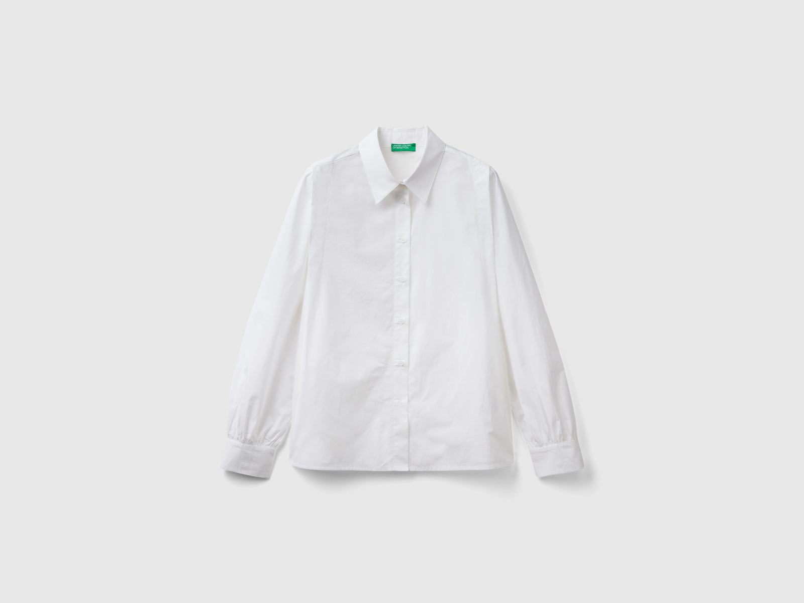 Camicia leggera in puro cotone da donna bianco | Benetton Outlet
