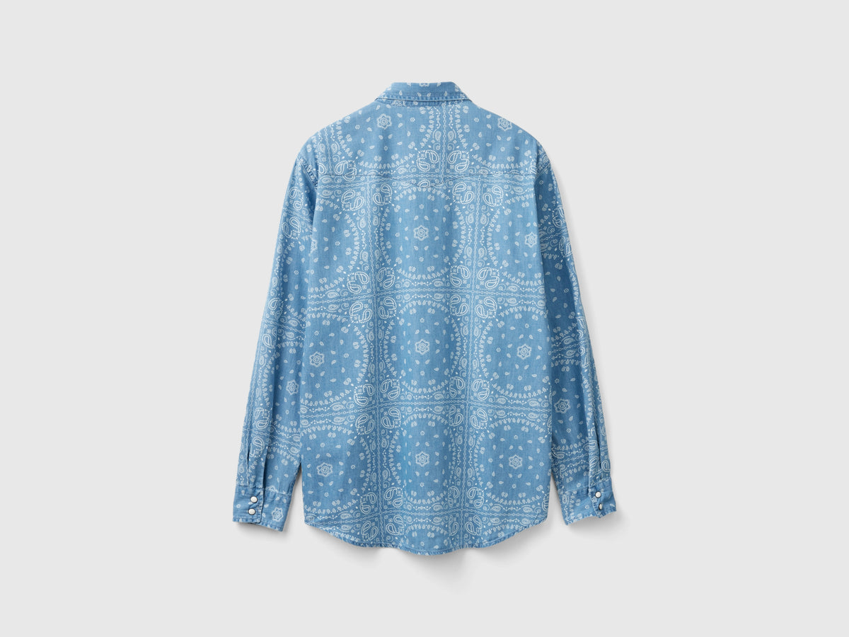 Camicia western in chambray