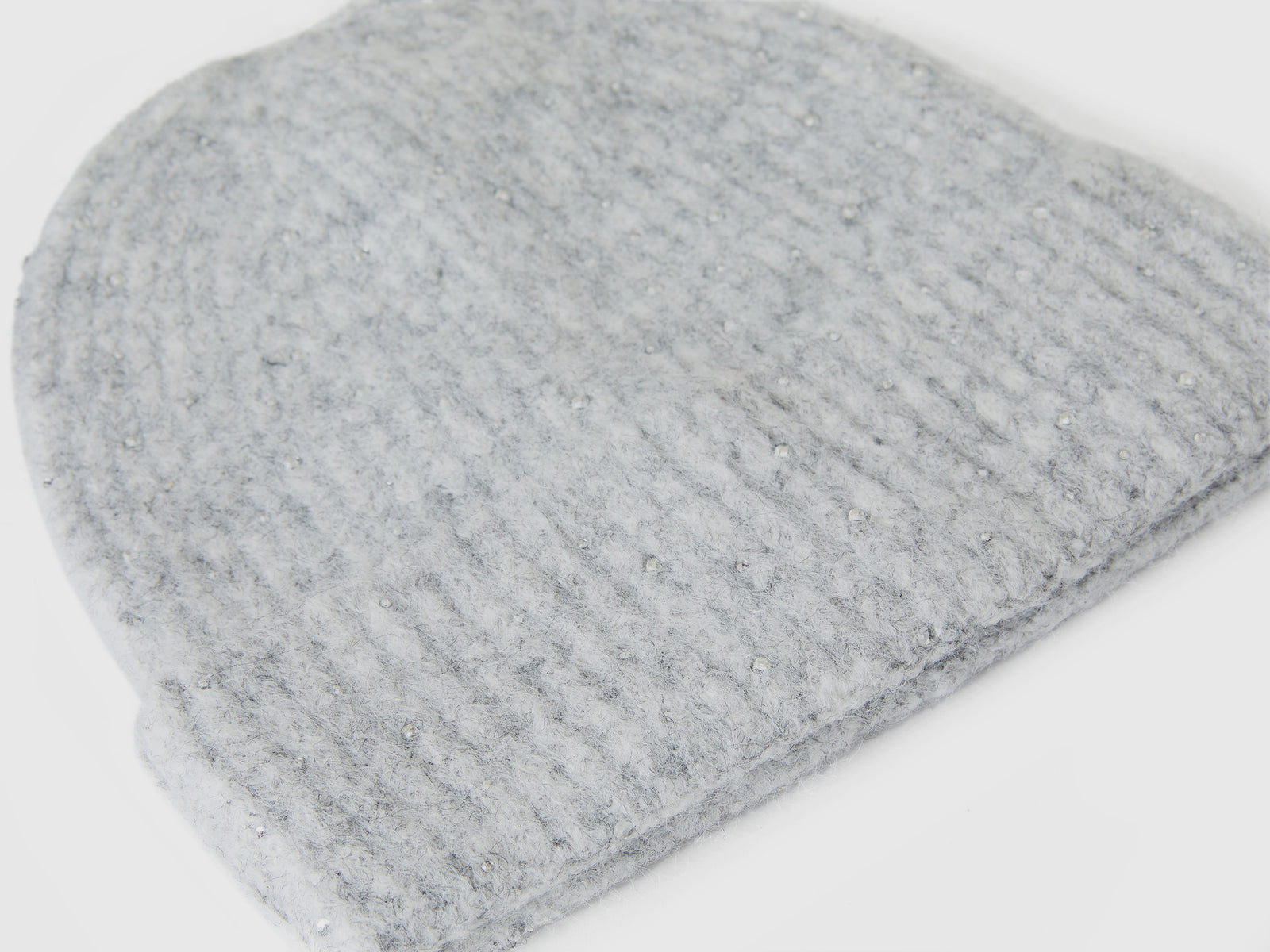 Cappello in misto lana con strass da donna grigio chiaro 3 | Benetton Outlet