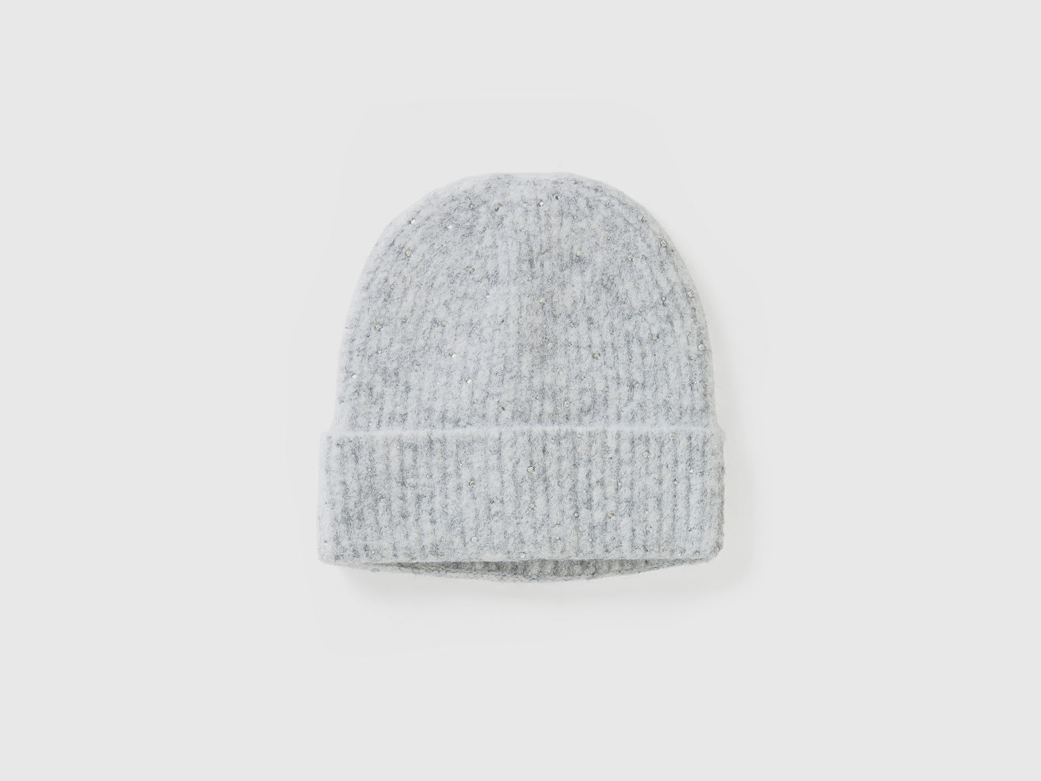 Cappello in misto lana con strass da donna grigio chiaro | Benetton Outlet