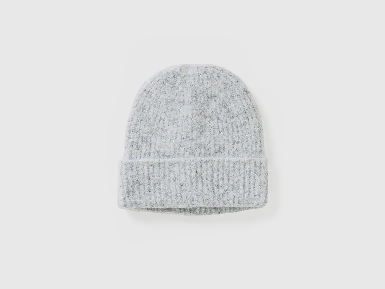 Cappello in misto lana con strass da donna grigio chiaro | Benetton Outlet