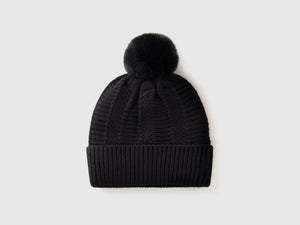 Cappello foderato con pom pom