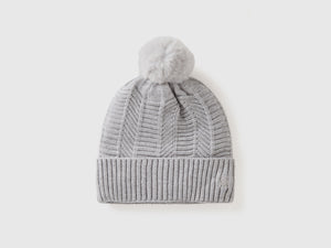 Cappello foderato con pom pom