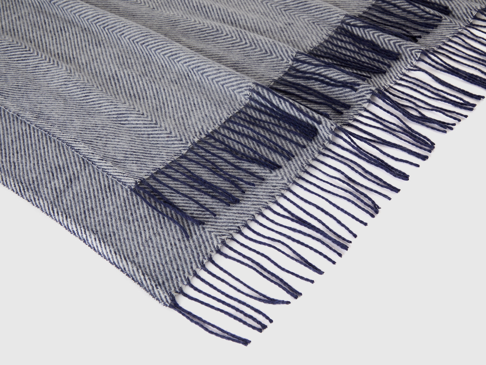 Bufanda de mezcla de lana da donna blu scuro 2 | Benetton Outlet