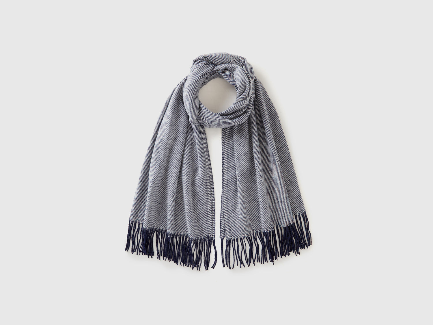 Bufanda de mezcla de lana da donna blu scuro | Benetton Outlet