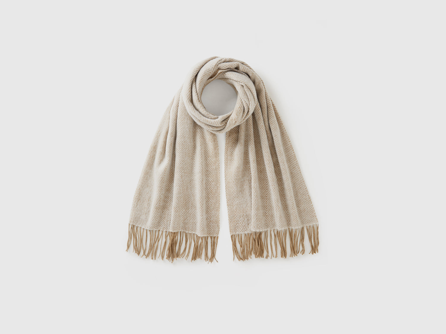 Bufanda de mezcla de lana da donna cammello | Benetton Outlet
