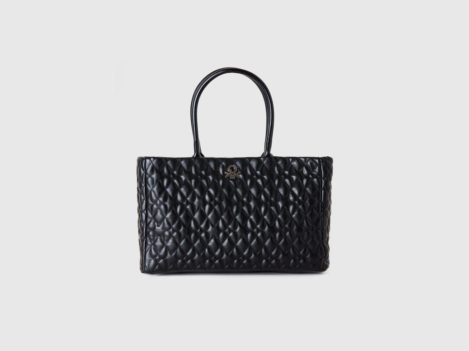 Bolso tote con forma de corazón en tejido revestido da donna nero | Benetton Outlet