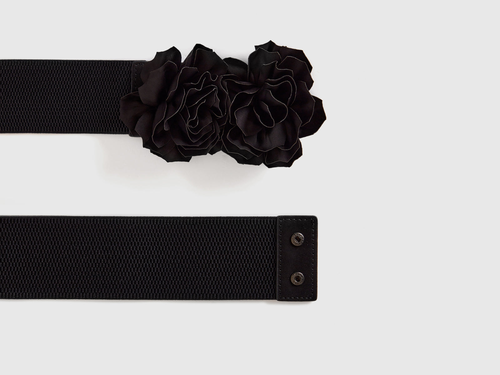 Cinturón con rosas da donna nero 2 | Benetton Outlet