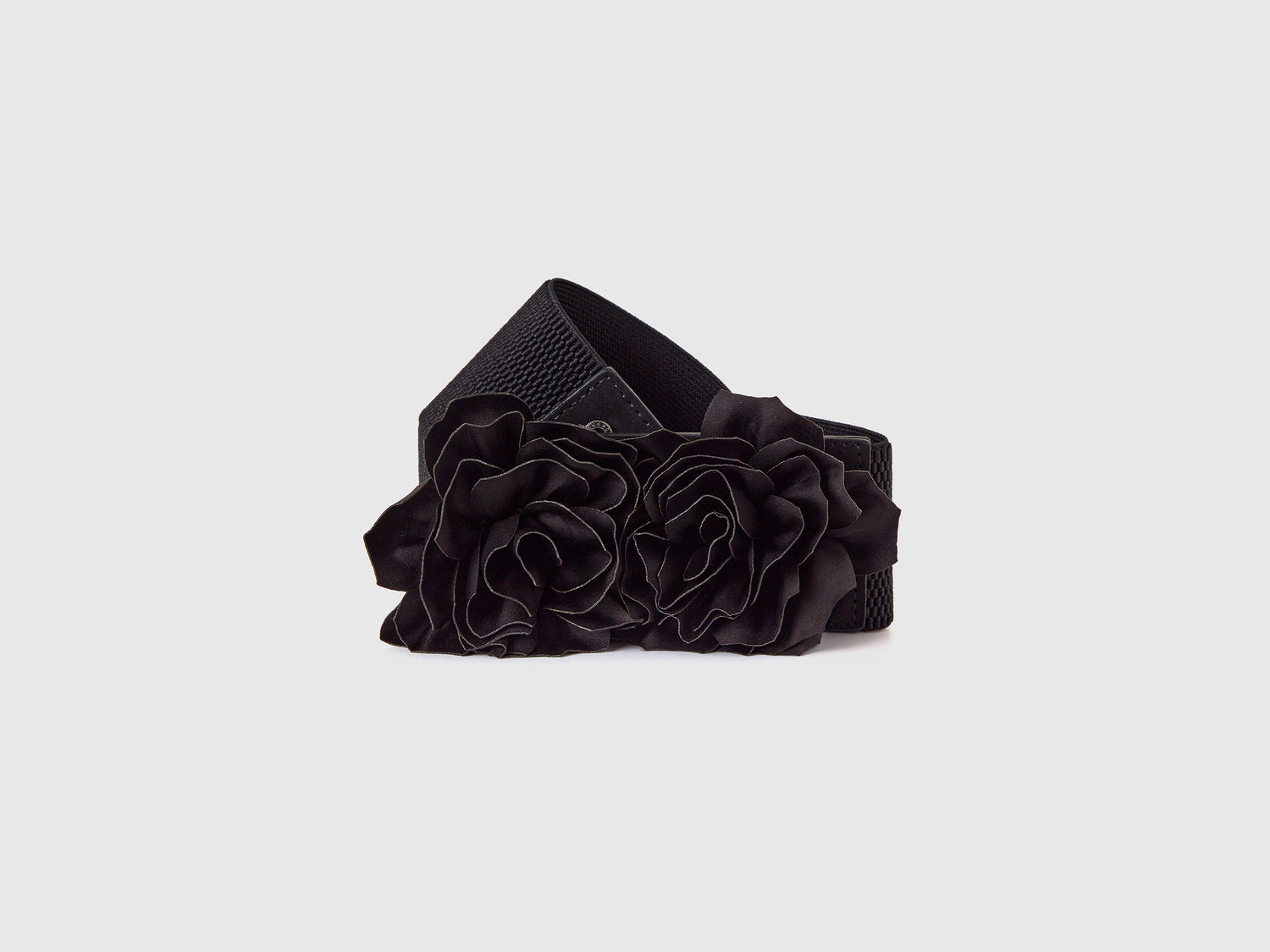 Cinturón con rosas da donna nero | Benetton Outlet