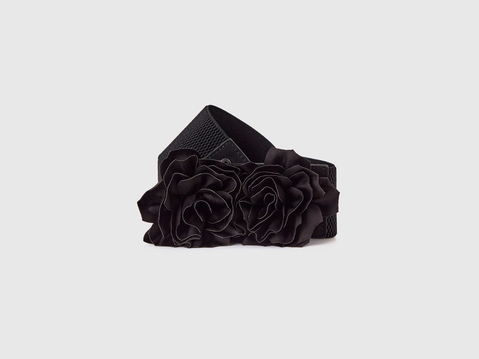Cinturón con rosas da donna nero | Benetton Outlet