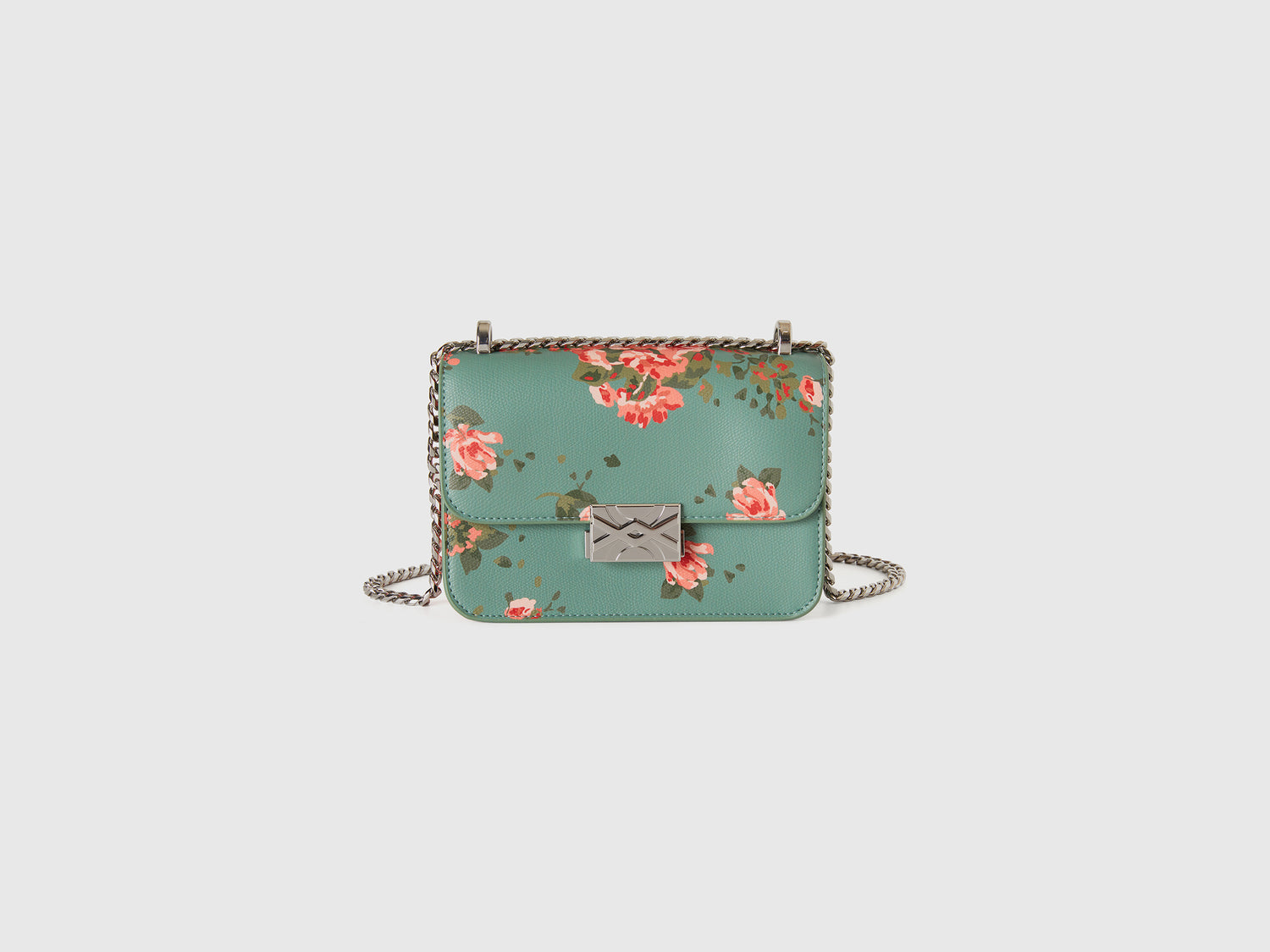 Be Bag piccola con stampa floreale da donna verde chiaro | Benetton Outlet