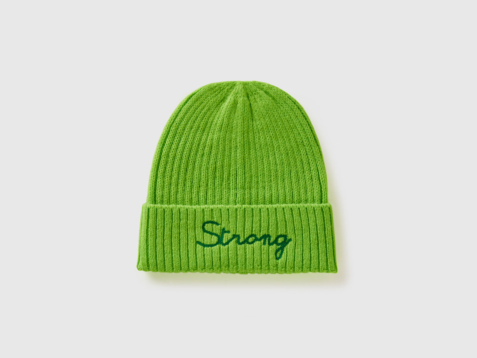 Gorra con bordado da donna verde fluo | Benetton Outlet
