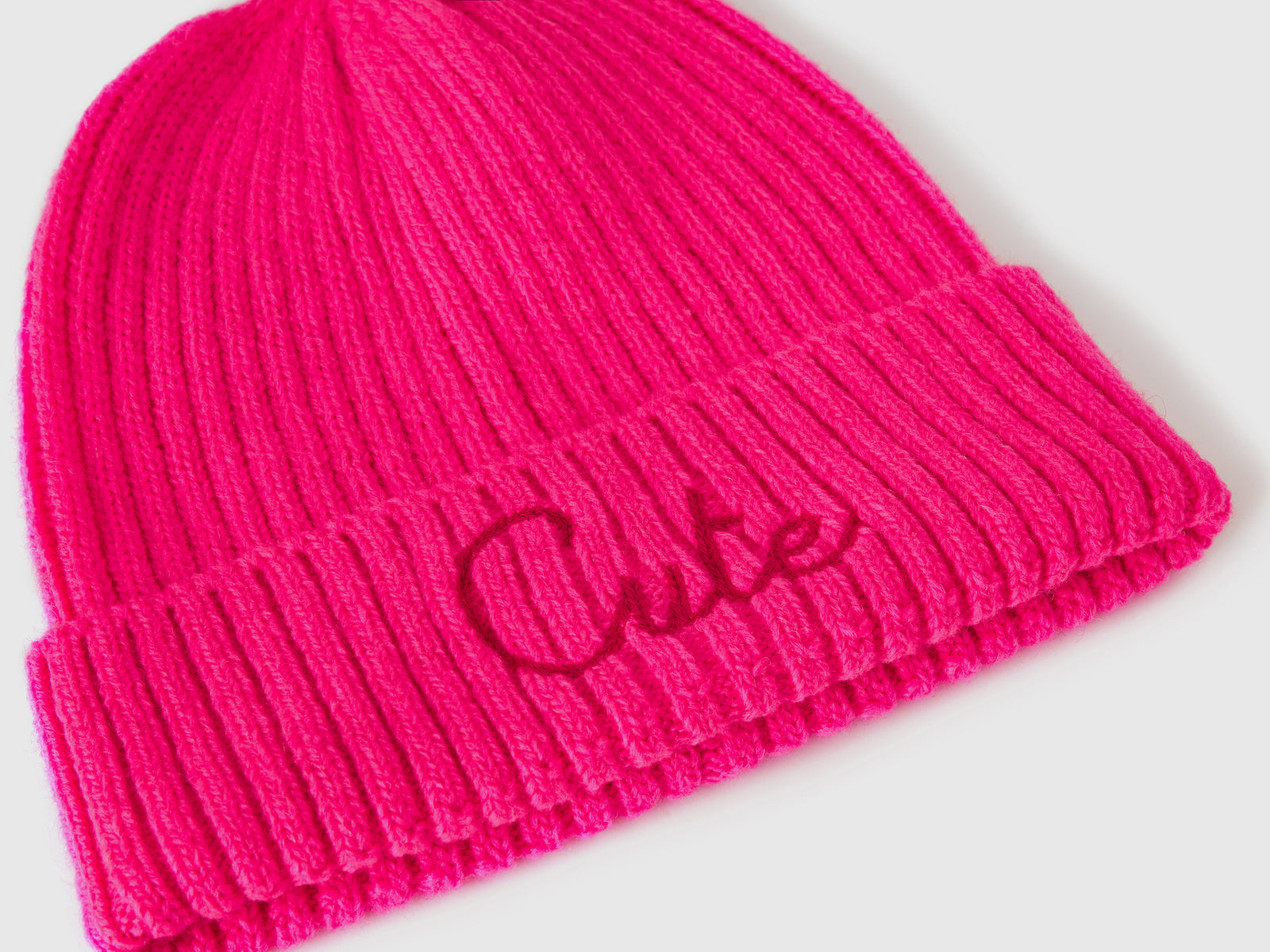 Gorra con bordado da donna rosa fluo 3 | Benetton Outlet