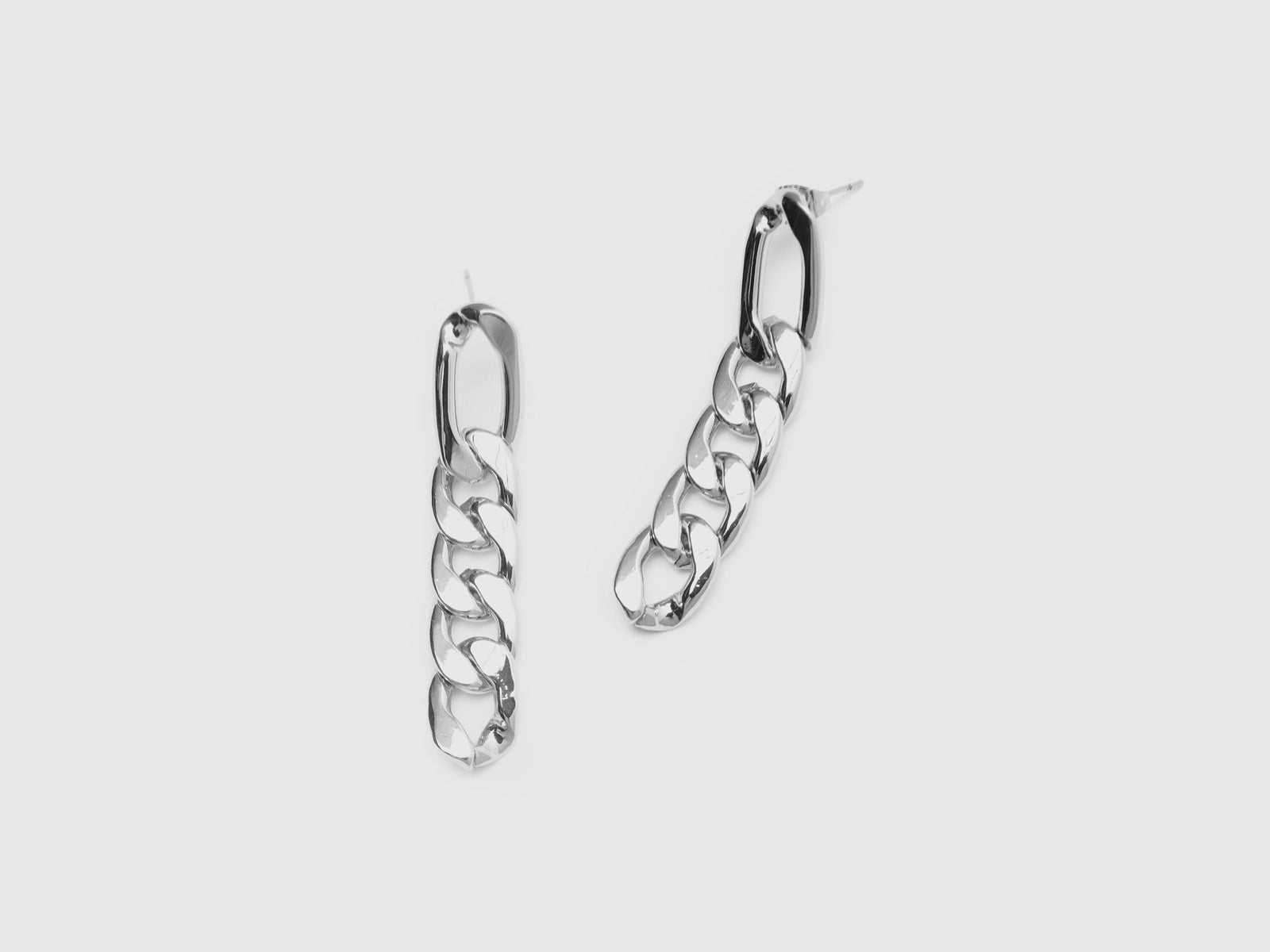 Orecchini pendenti a catena da donna argento 2 | Benetton Outlet