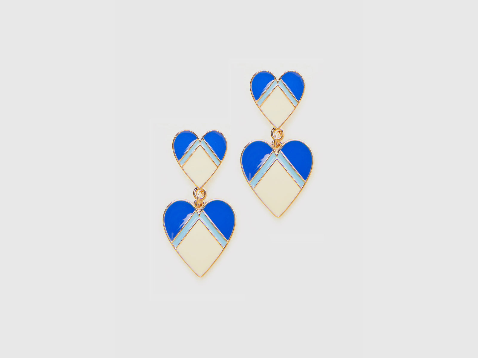 Orecchini con pendente cuore da donna azzurro 2 | Benetton Outlet