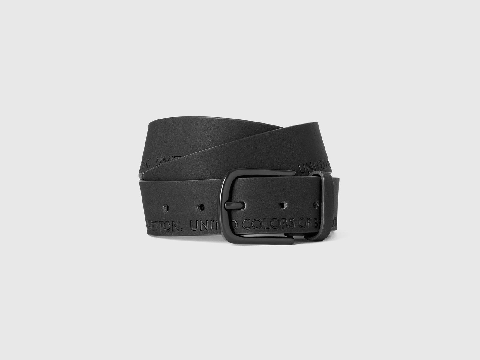 Cintura con logo da uomo nero | Benetton Outlet
