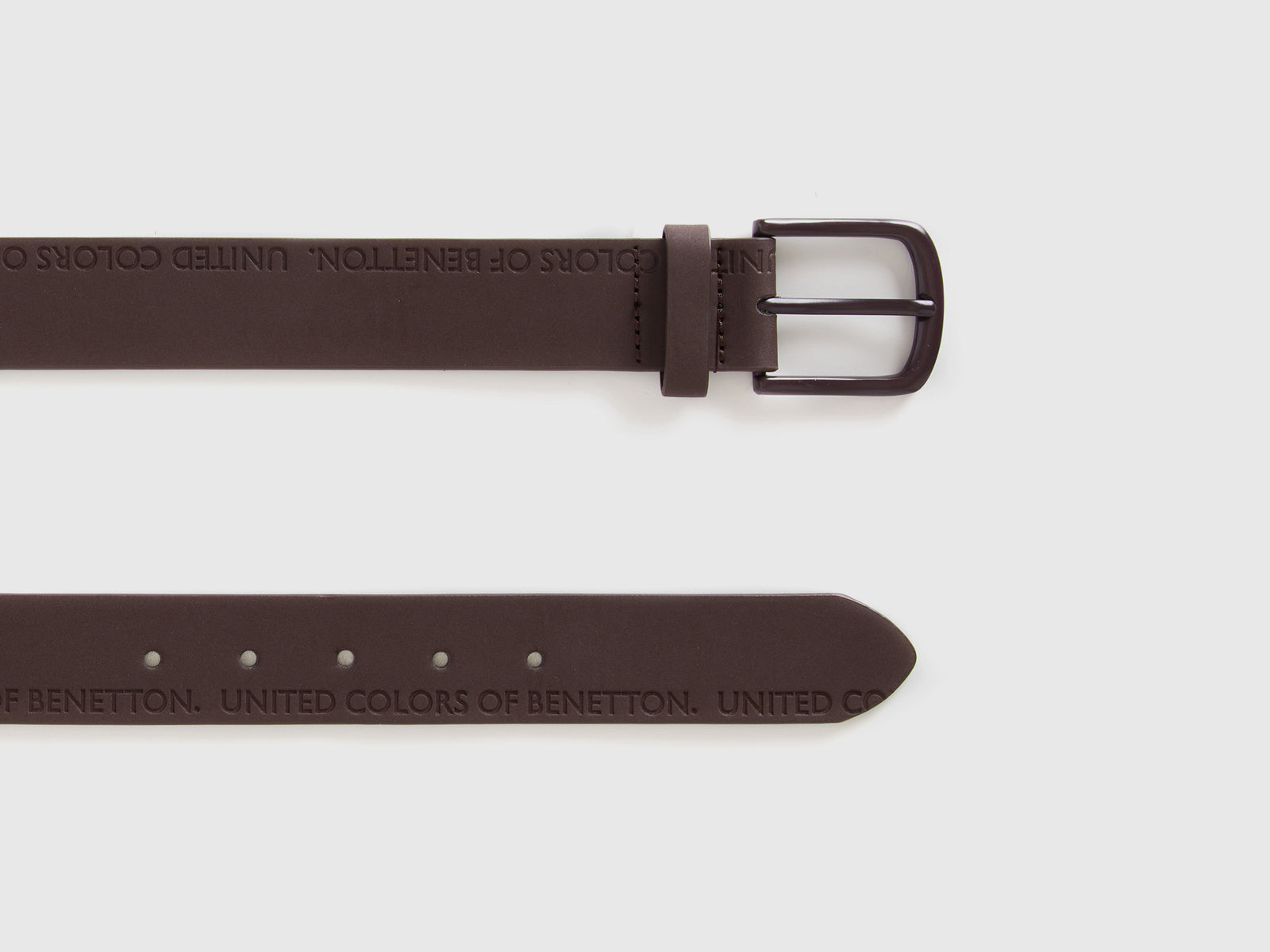 Cintura con logo da uomo marrone scuro 2 | Benetton Outlet