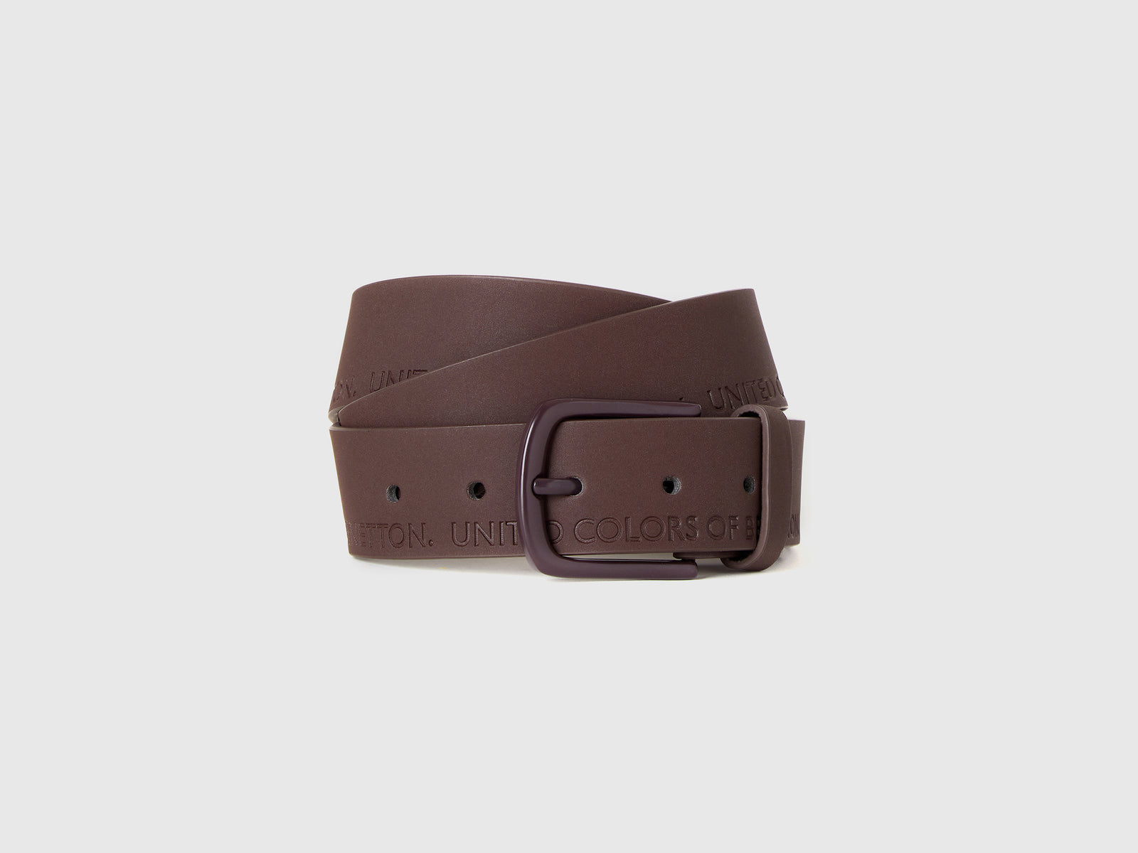 Cintura con logo da uomo marrone scuro | Benetton Outlet