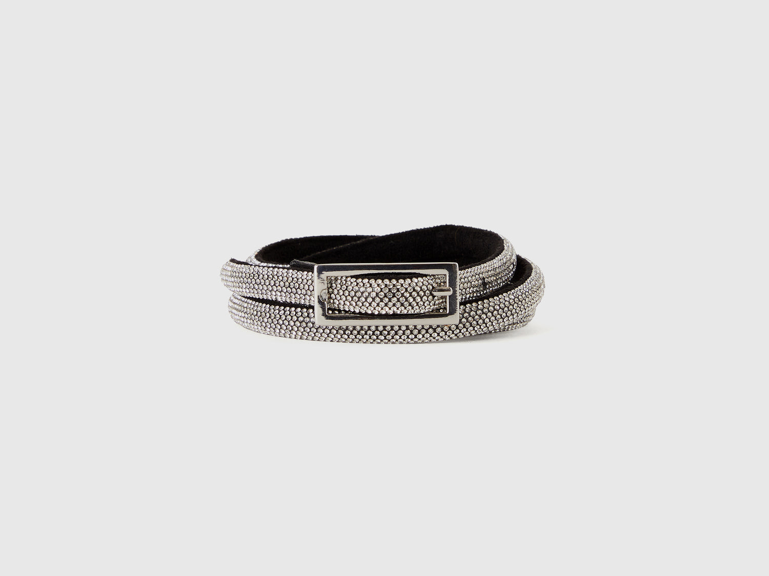 Cintura bassa con strass da donna argento | Benetton Outlet