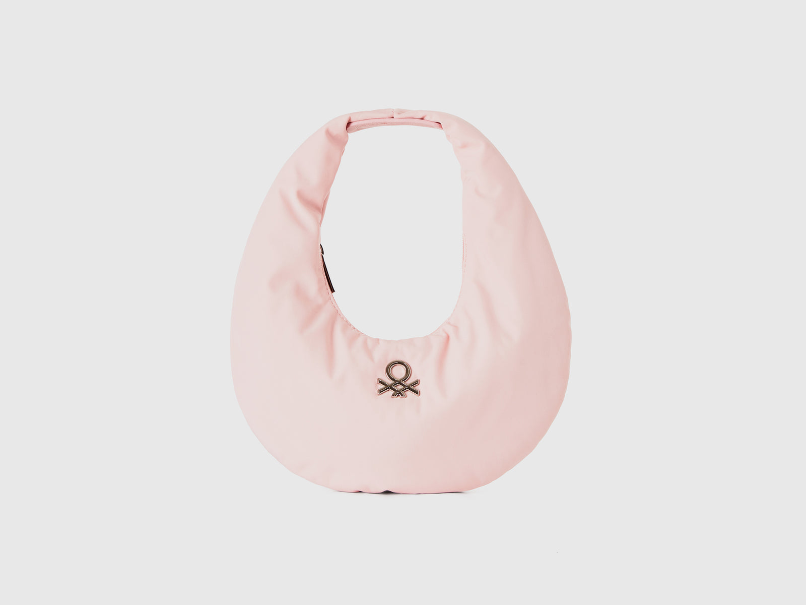 Borsa a spalla a mezzaluna da donna rosa tenue | Benetton Outlet