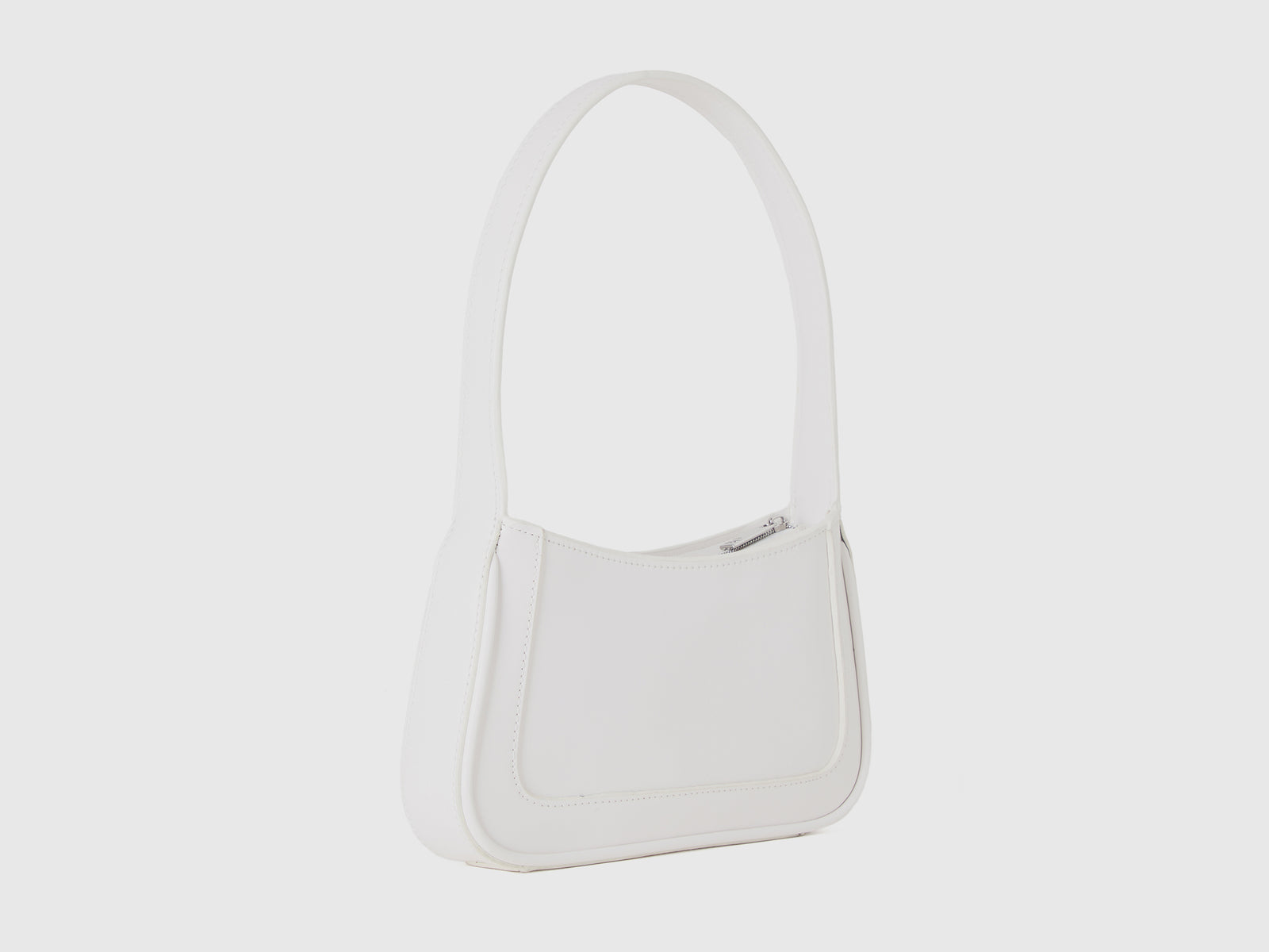 Borsa a spalla in tessuto spalmato da donna bianco panna 2 | Benetton Outlet