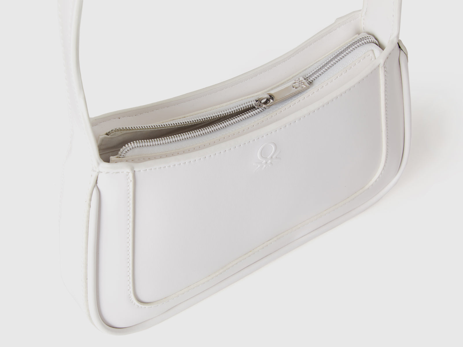 Borsa a spalla in tessuto spalmato da donna bianco panna 3 | Benetton Outlet