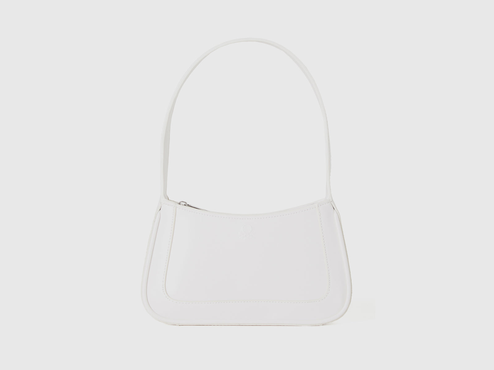 Borsa a spalla in tessuto spalmato da donna bianco panna | Benetton Outlet