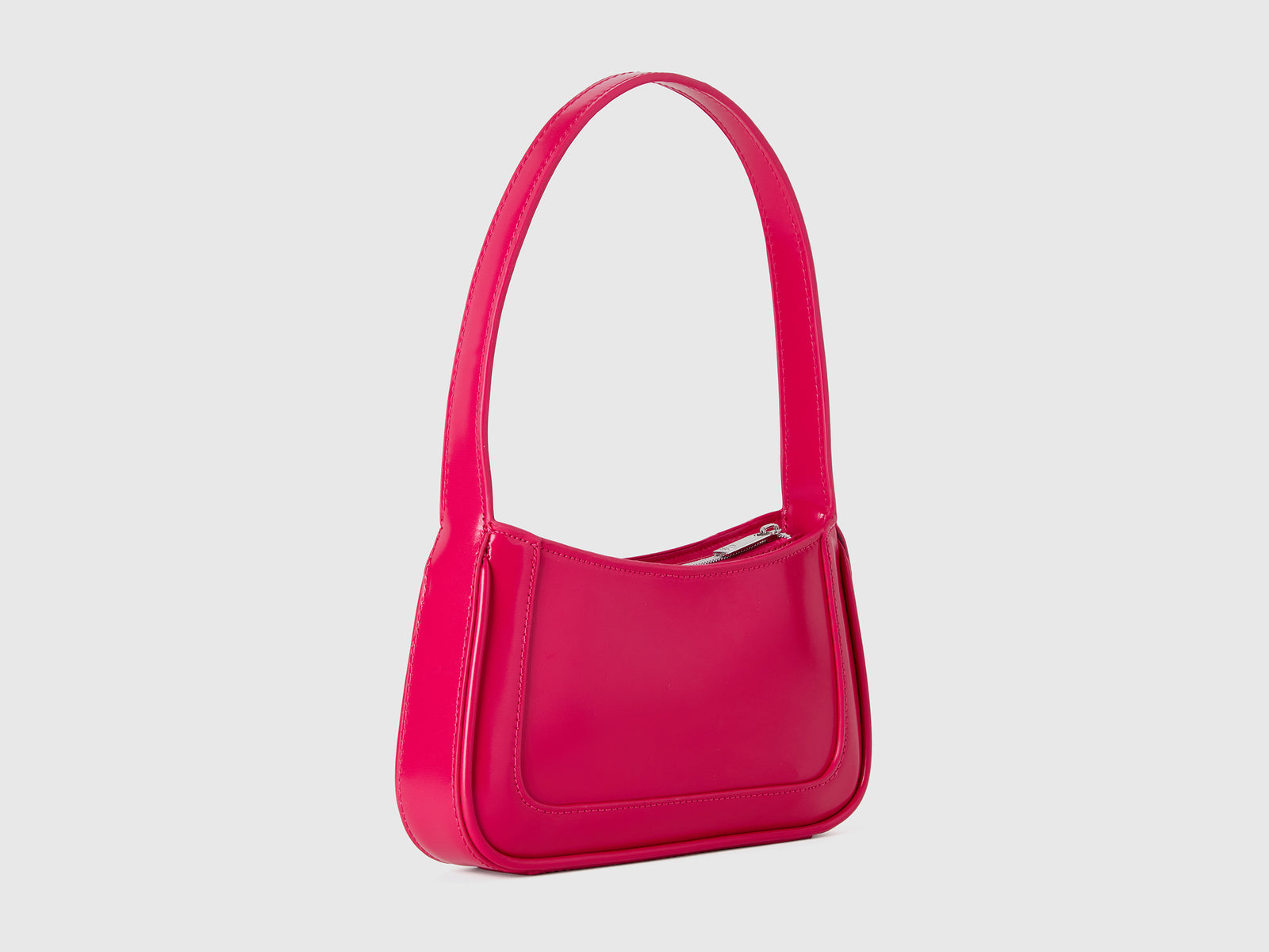 Borsa a spalla in tessuto spalmato da donna ciclamino 2 | Benetton Outlet