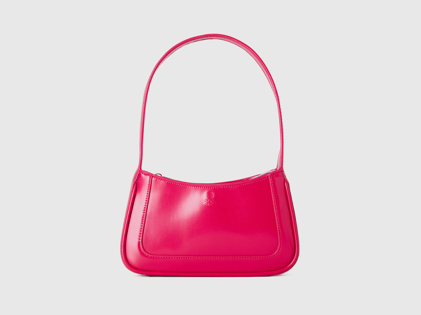 Borsa a spalla in tessuto spalmato da donna ciclamino | Benetton Outlet