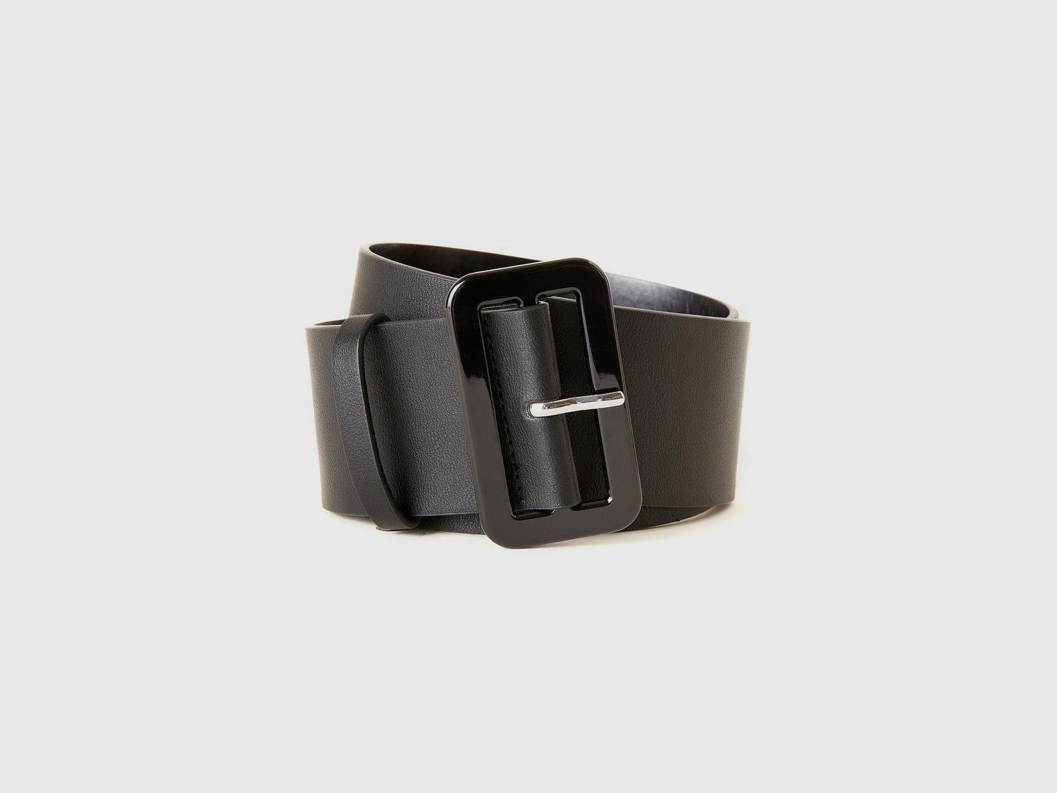 Cinturón de cintura alta en tejido revestido da donna nero | Benetton Outlet