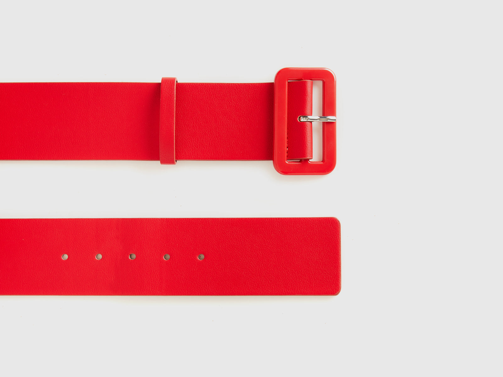 Cinturón de cintura alta en tejido revestido da donna rosso 2 | Benetton Outlet