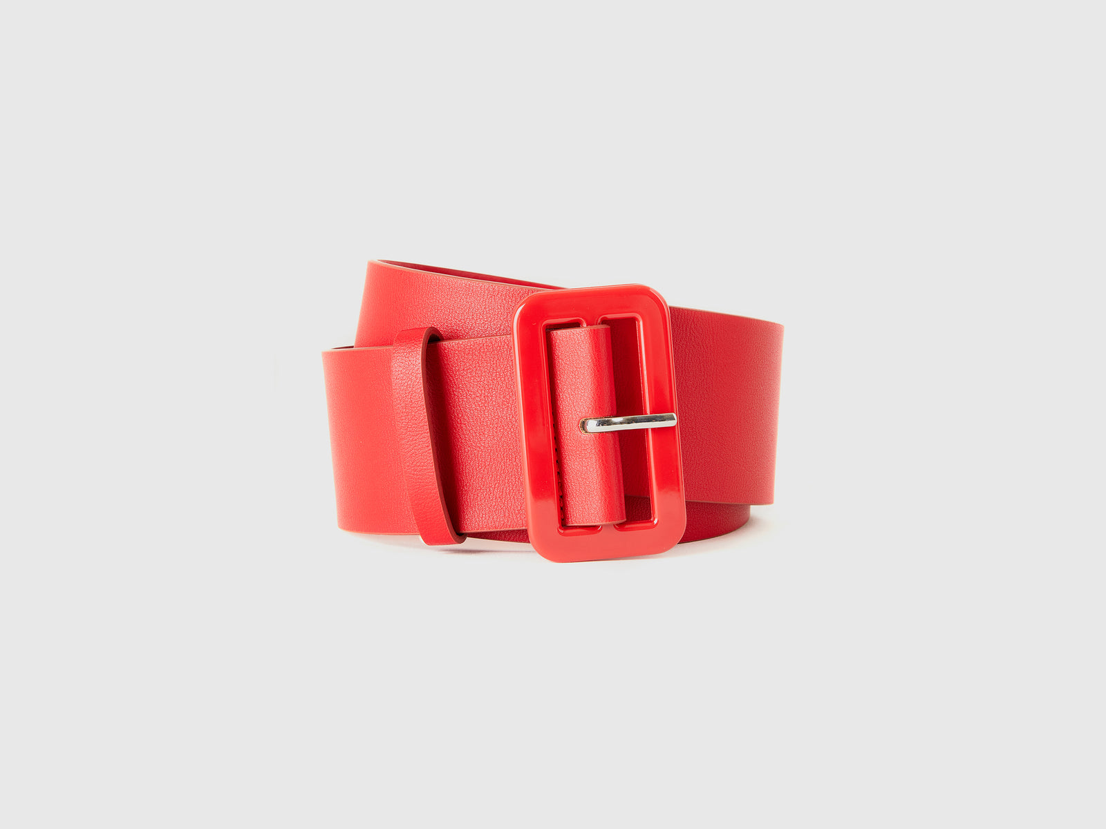 Cinturón de cintura alta en tejido revestido da donna rosso | Benetton Outlet
