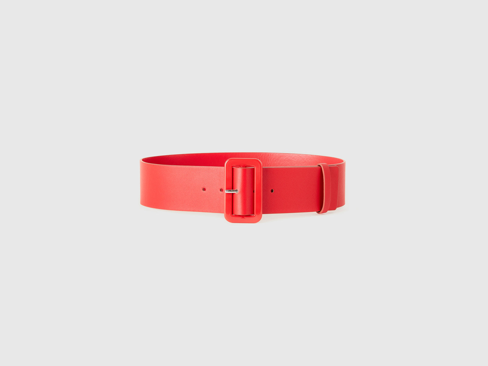 Cinturón de cintura alta en tejido revestido da donna rosso 3 | Benetton Outlet