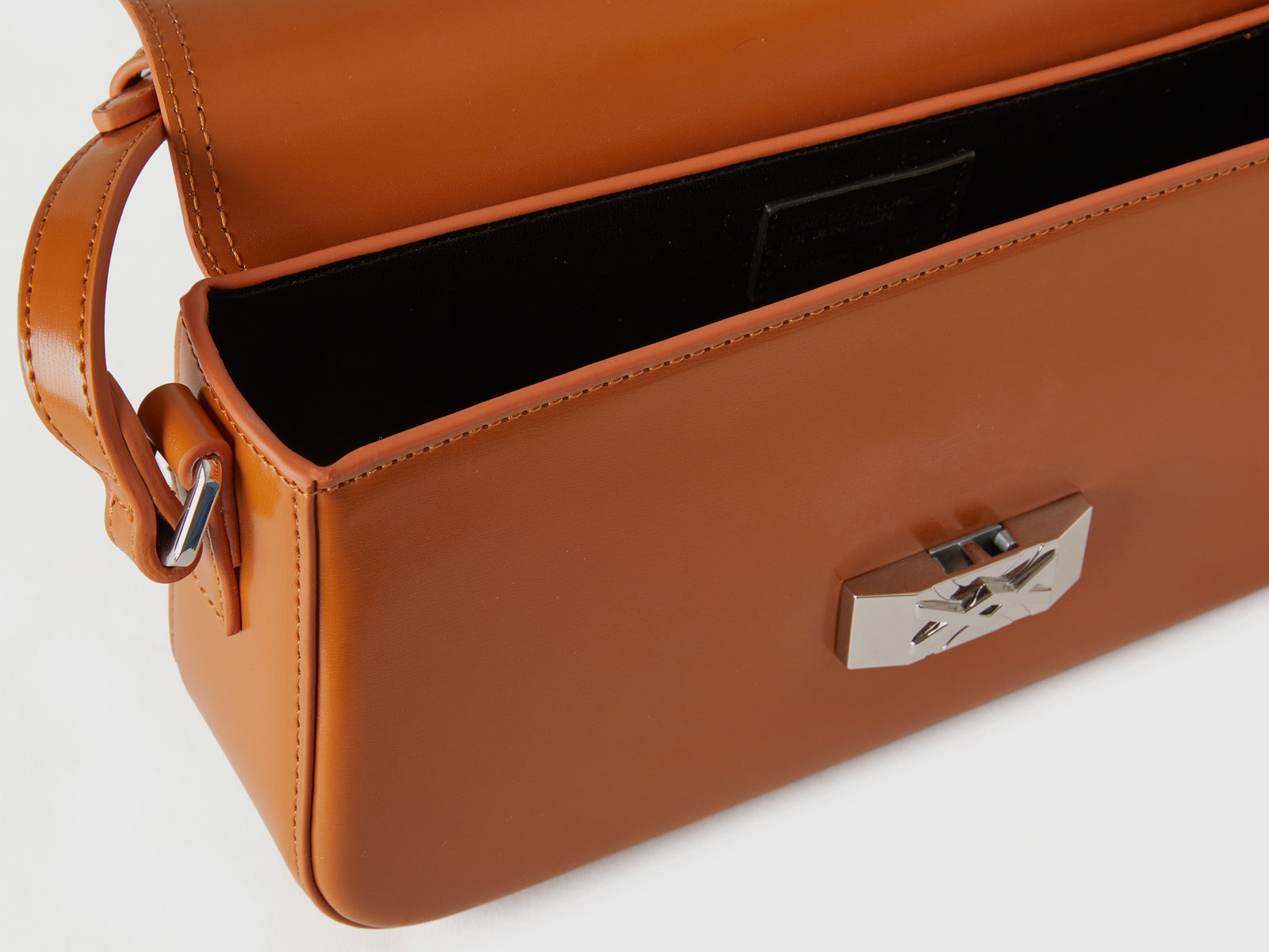 Borsa baguette effetto vernice da donna bruciato 3 | Benetton Outlet
